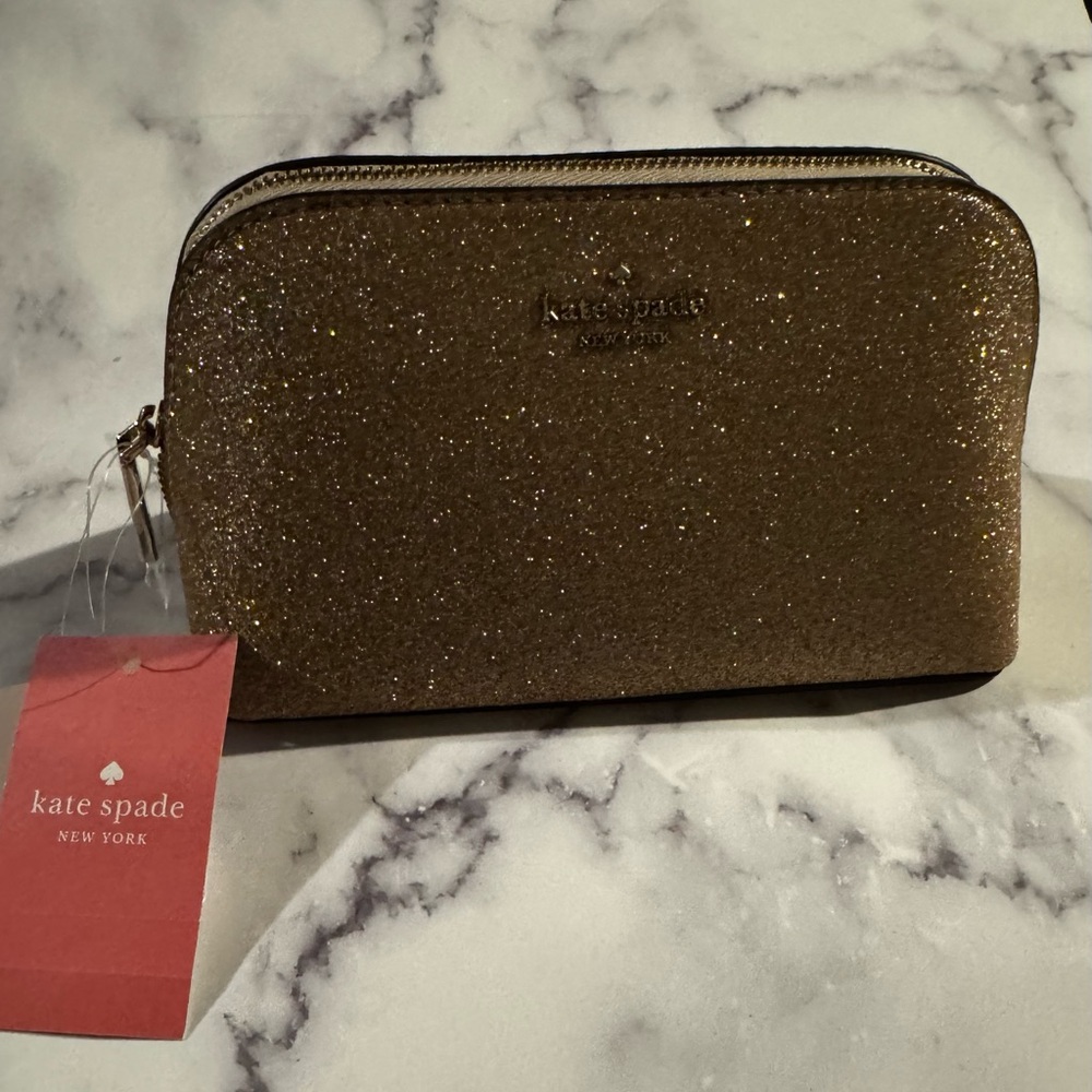 NWT Kate Spade Rose Gold Cosmetic Case